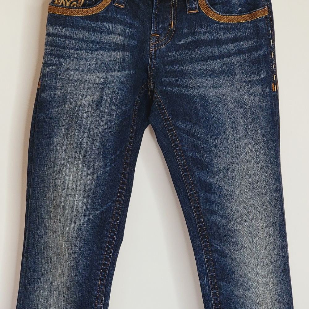 MEK USA DNM Designer Denim Jeans Gold Accent Niort Straight Leg Size 25x34 - Picture 4 of 15